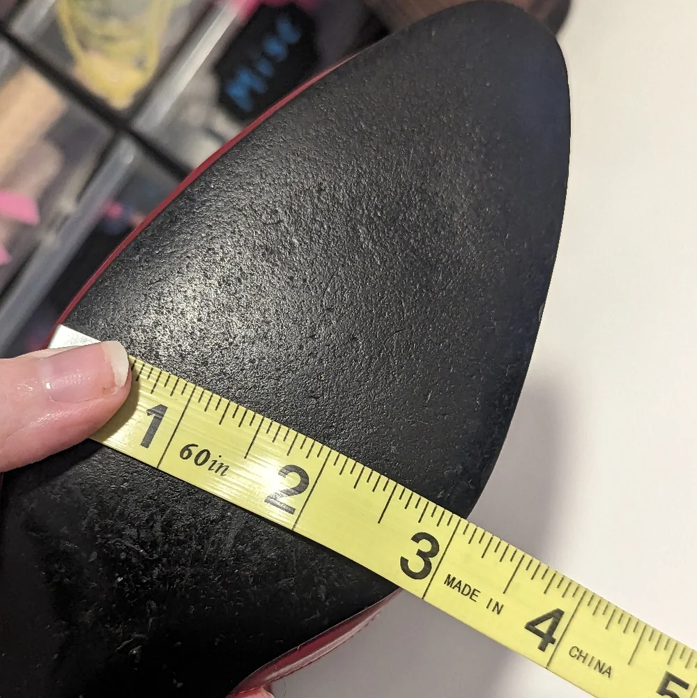 Vintage Talbots Red Leather T-Strap Kitten Heels - Picture 14 of 16